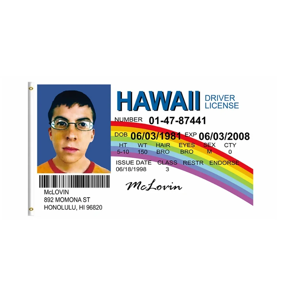 Mclovin Novelty Flag Movie Memorabilia College Dorm Decor 90x150cm Premium Polyester Outdoor Banner Double Stitched Pop Culture