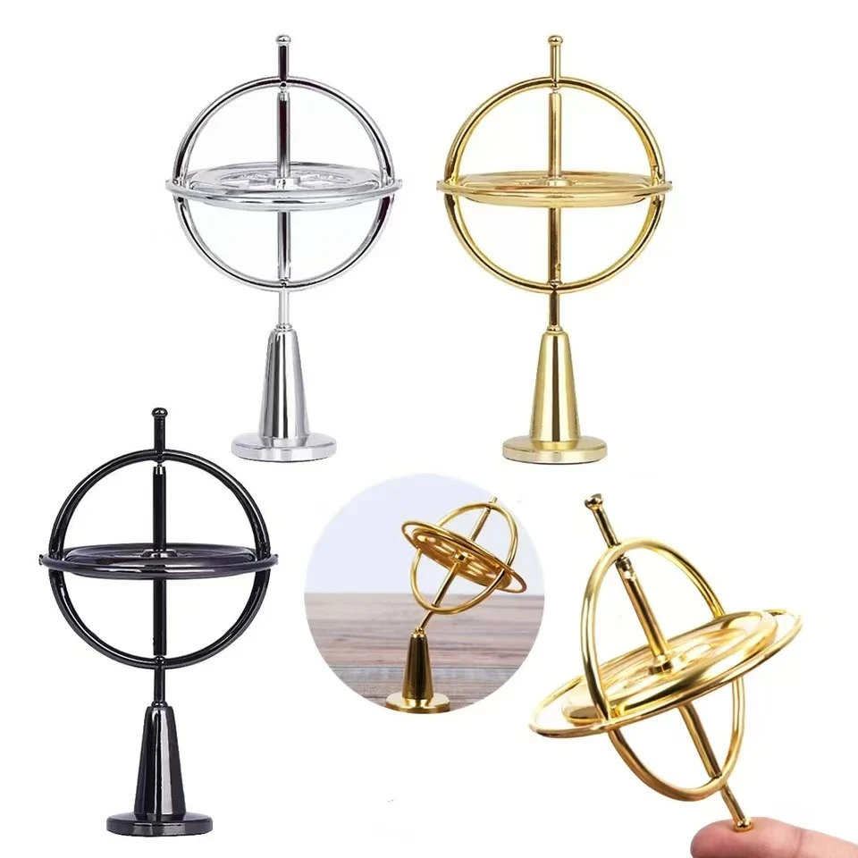 

Metal Self-balancing Finger Gyroscope Anti-gravity Colorful Metal Gyro Adults Kids Decompression Stress Relief Spinning Toy