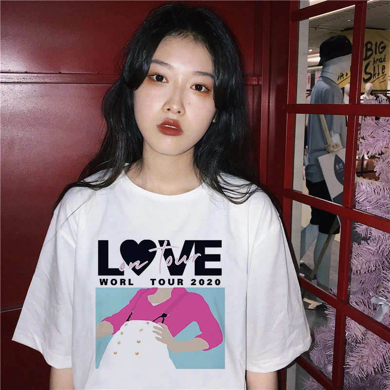 New Women's Harajuku Sle T-irt Fine Line Rip Top Fem Tee Large Size Winter Collection Faionable Streetwear