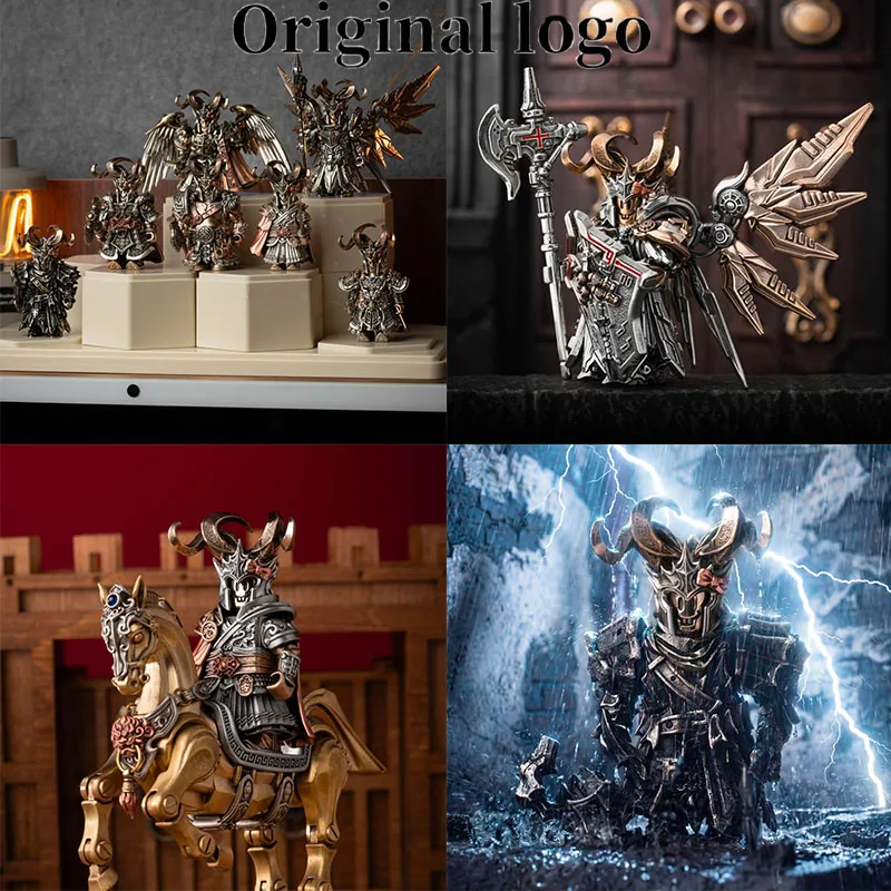 

Original Design DIY Strange Helmet Diversity Mechanical Armor Judge Figurine Weapon Shield Replaceable Emojis Office Figurine