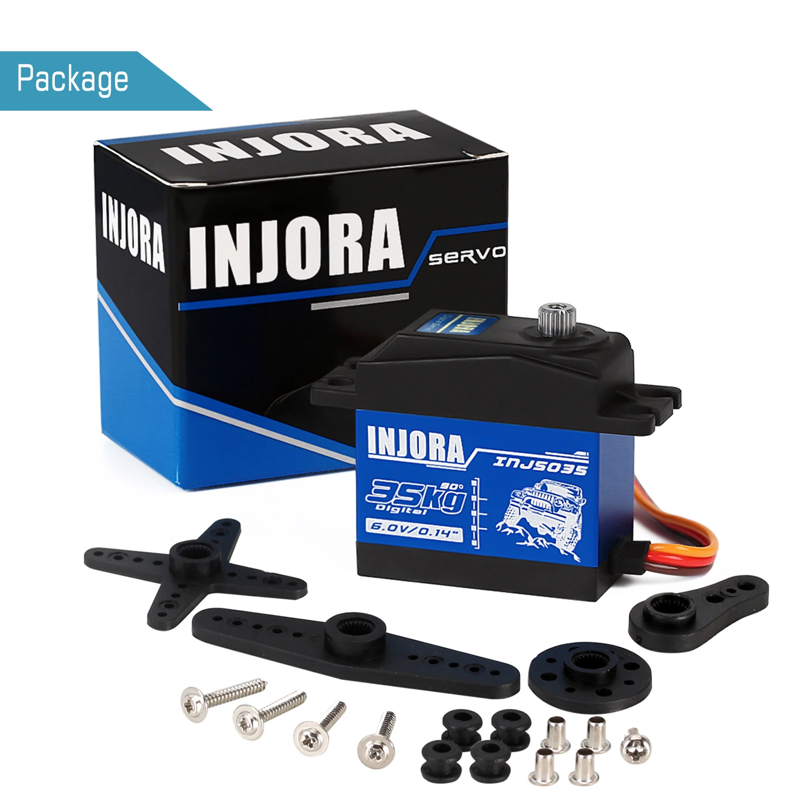 INJORA INJS025 INJS035 Servo Digital 25KG 35KG Servos Tahan Air Torsi Besar untuk Bagian Upgrade Robot Truk SCX10 Perayap Mobil RC