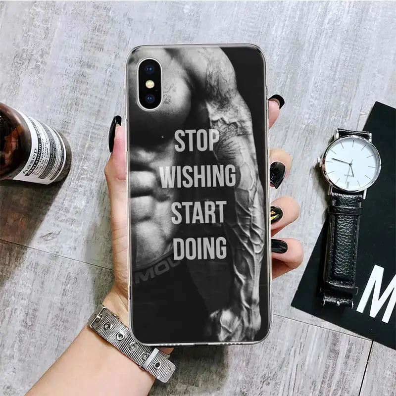 Bodybuilding Gym Fitness Phone Case For iPhone 16 15 Plus 11 14 Pro Max 13 12 Mini XS X 7 8 + SE Pattern Customized Couqe Cover 