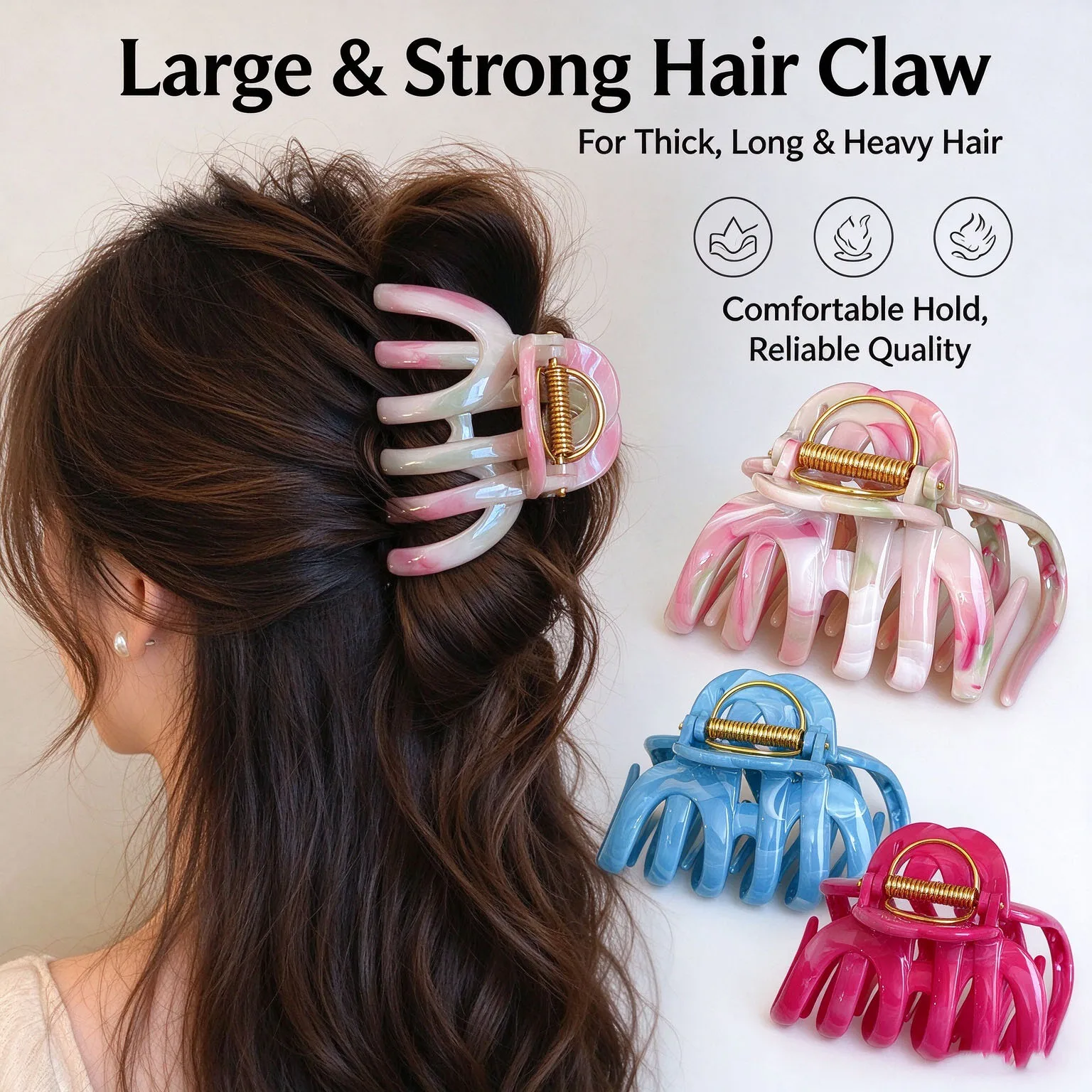 Large Size Marble Stripes Pumpkin Hair Claws Crab Hairpins For Women Sweet Hair Clip Barrettes Headband Hair Accessories Styling