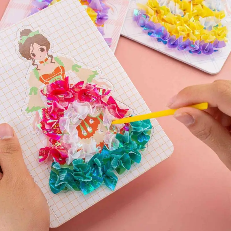 DIY Painting Sticker Craft Toys Kid Art Girls Poking Princess Handmade Educational Magical Children Gifts