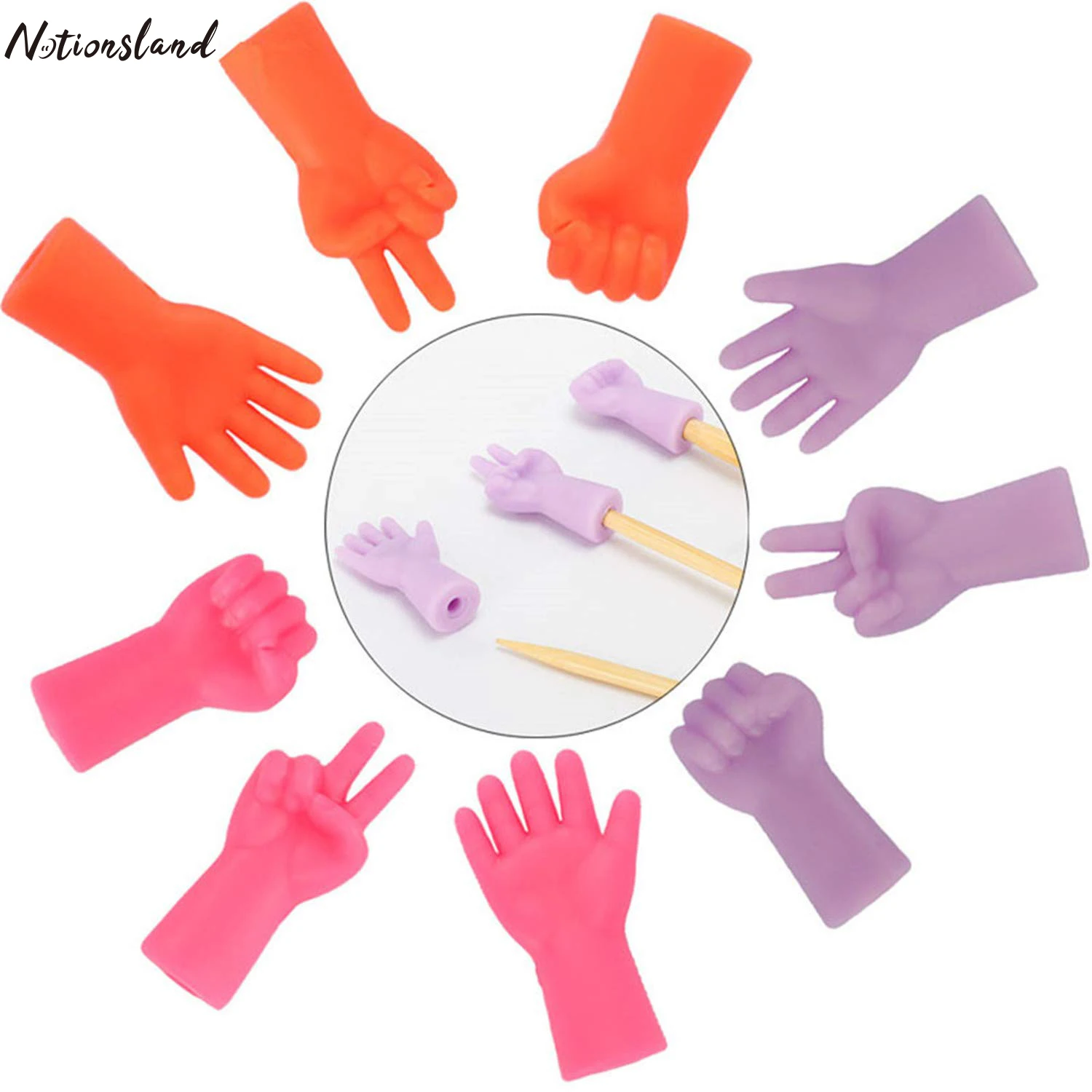 

6pcs Knitting Needles Point Protectors Rubber Knit Needle Tip Cover Caps Rock Paper Scissors Needles Point Stoppers for Knitting