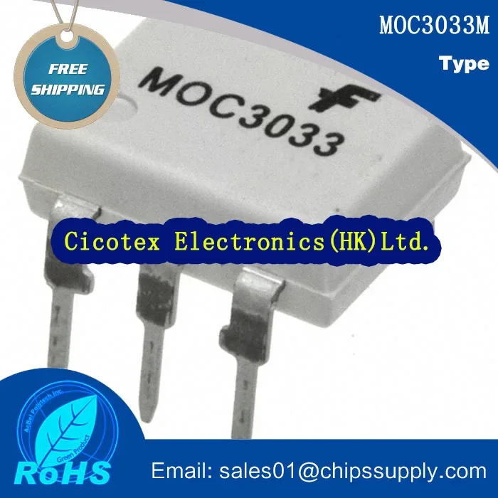 10pcs/lot MOC3033M 3033 DIP-6  OPTOISOLATOR 4.17KV TRIAC 6DIP