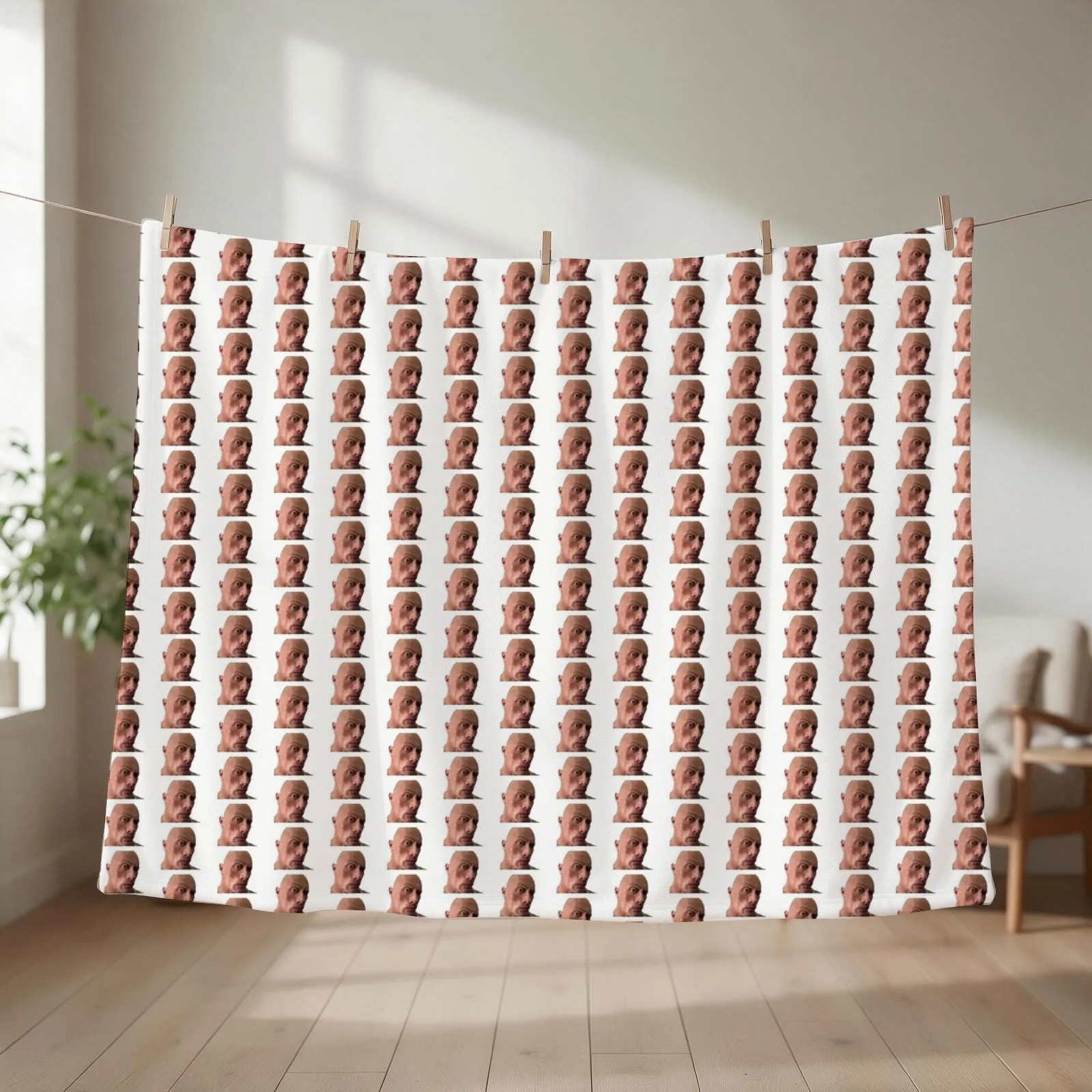 The rock eyebrow raise meme Throw Blanket couch cozy soft plush fuzzy picnic outdoor blanket