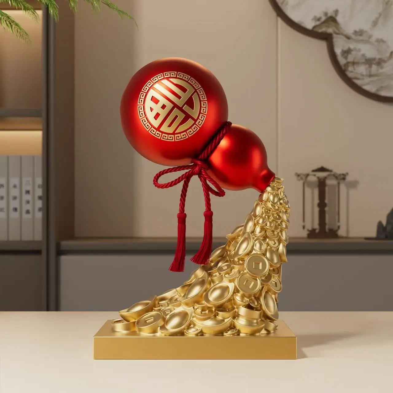 Lucky Wulou Ornaments Home Office Decorations Good Fortune Feng Shui Resin Crafts Chinese Style Shop Opening Business Gold Gifts