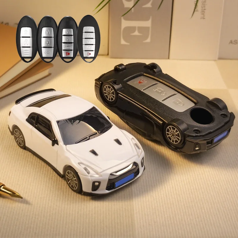 

For Nissan GTR Car Model Key Case for Tidda Livida X-Trail T31 T32 Qashqai March Juke Pathfinder Note Remote Key Cover Keychain