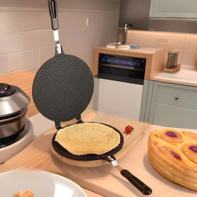 

Железный литой яичный рулет ручной работы, традиционный блинный железный цветок, зажим для блинов, кухонный инструмент для приготовления пищи