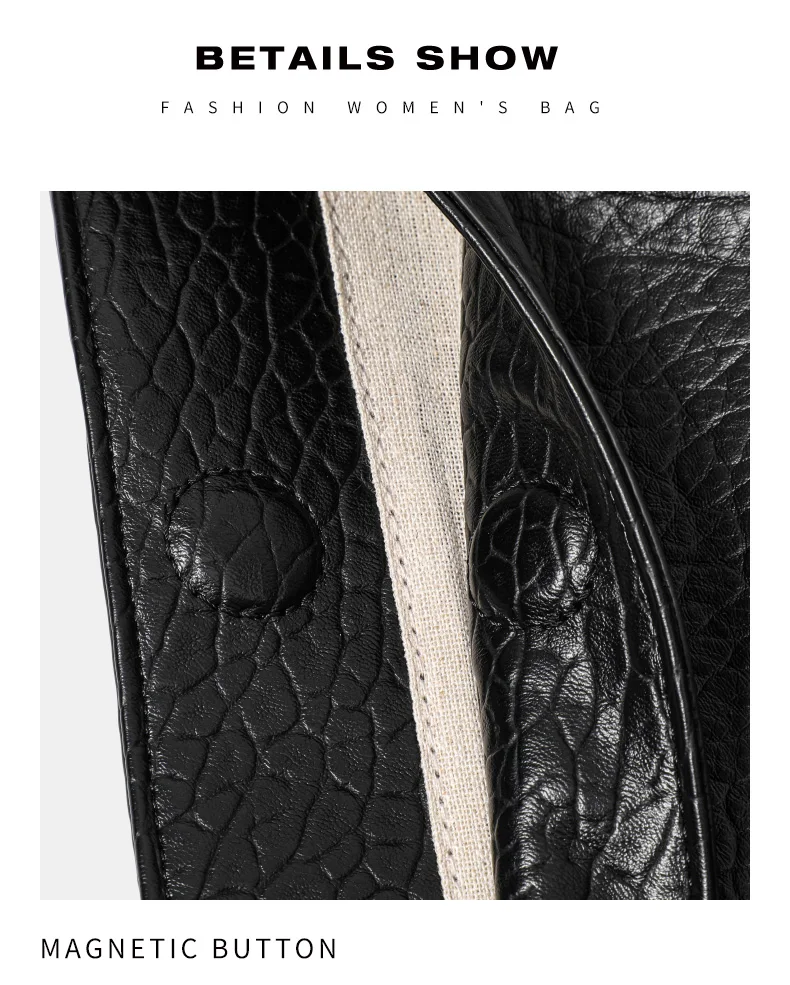 Damen-Schultertasche aus echtem Rindsleder mit Steinmuster, große Kapazität, Reise-Hobo-Unterarmtasche, stilvolle Freizeit-Handtasche – Detail 13