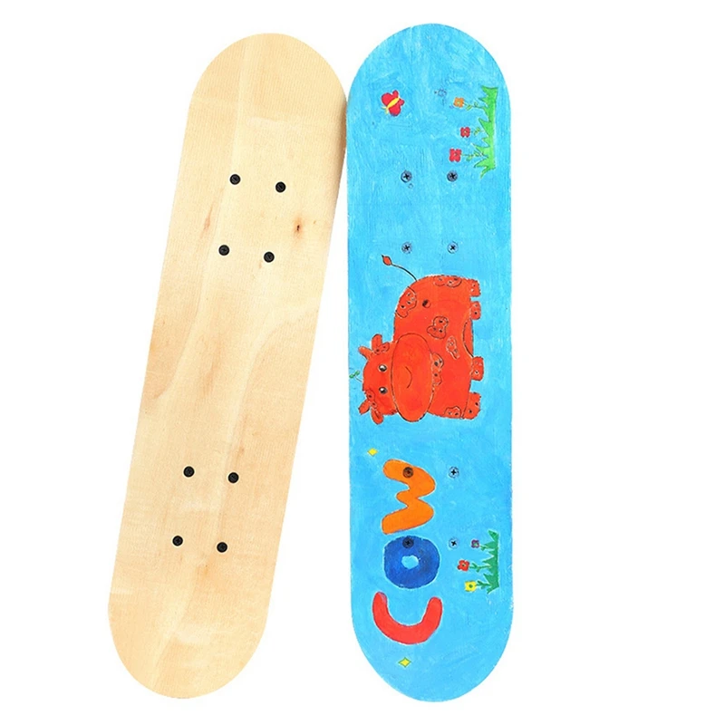 

58.5Cm Skateboard Deck Maple Skate Board Blank Adults Kids DIY Hand-Painted Decorative Board Double Rocker Durable