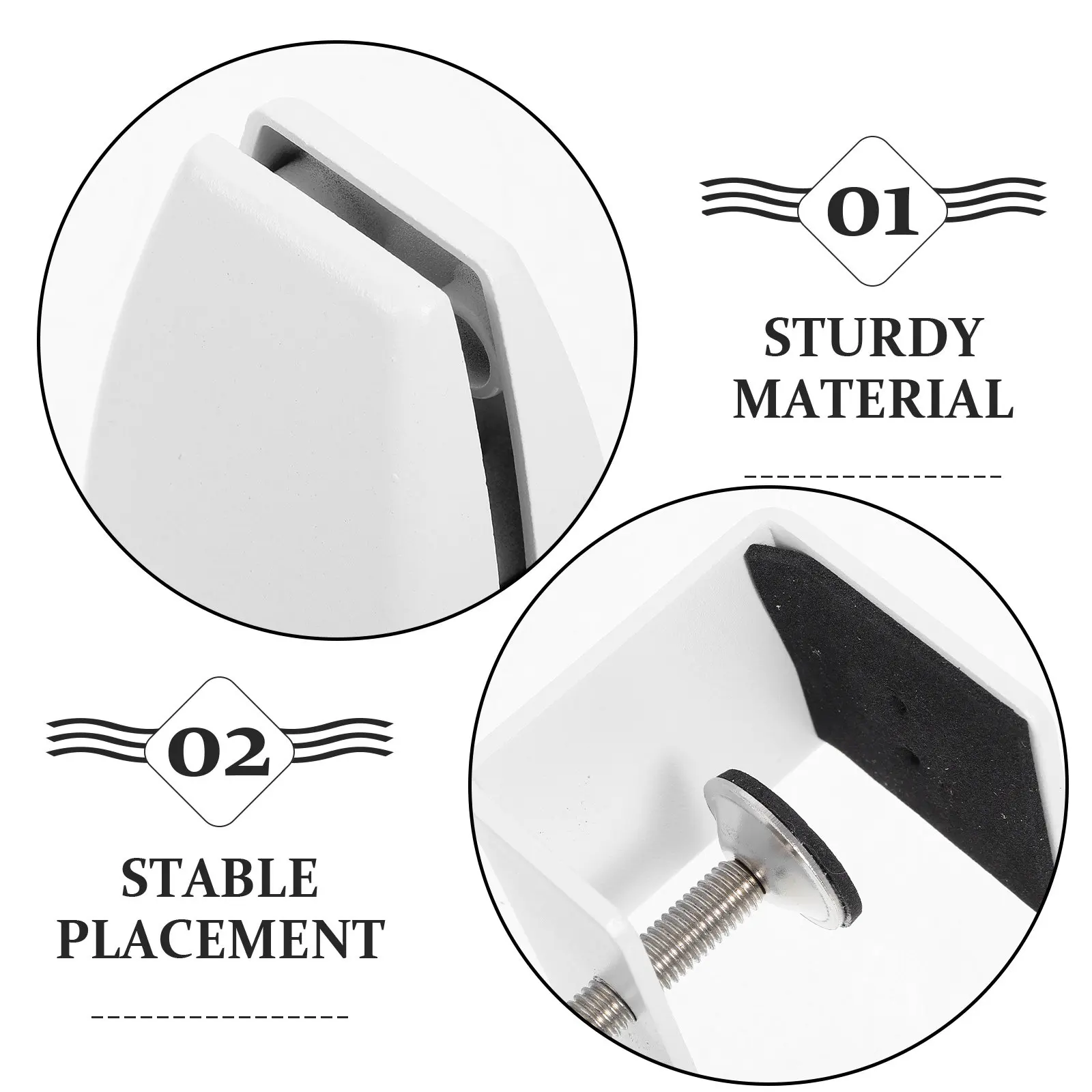 4Pcs Sturdy Desk Partition Clamp Set Adjustable Positioning for Glass Privacy Screens Sneeze Guard Bracket Desk Divider Support