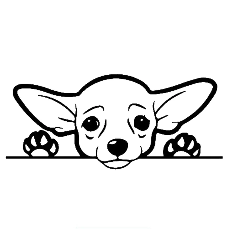 

Cute Chihuahua Dog Car Sticker Exterior Accessories Vinyl Decals for Trucks Vans SUV Windows Walls Cups Laptops