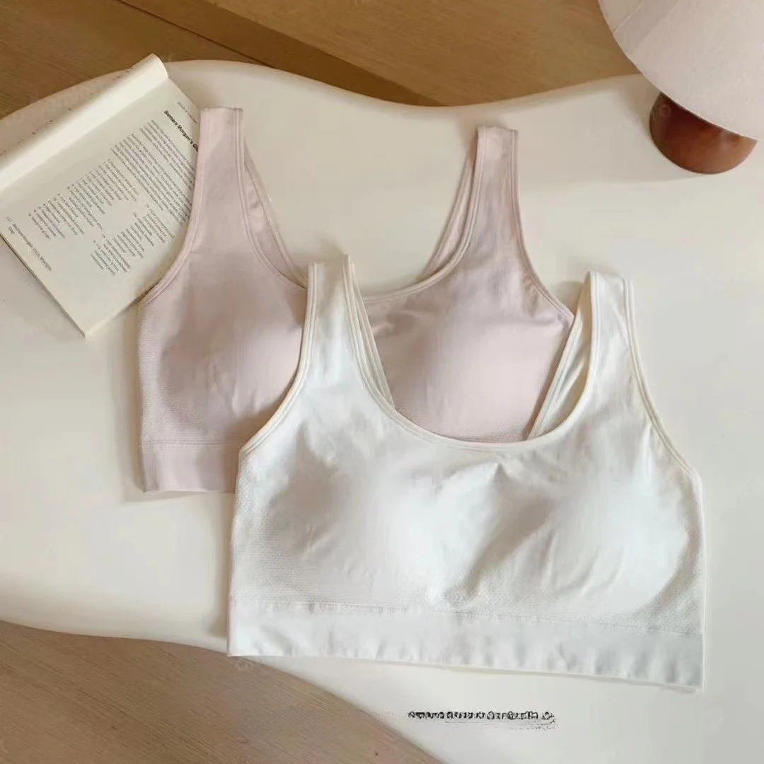 Almohadillas para sujetador deportivo Copa fija recogida Verano Fino Hermoso Ba Transpirable Cómodo Chaleco de gran tamaño Sle Wrap Pecho Mujer Und...