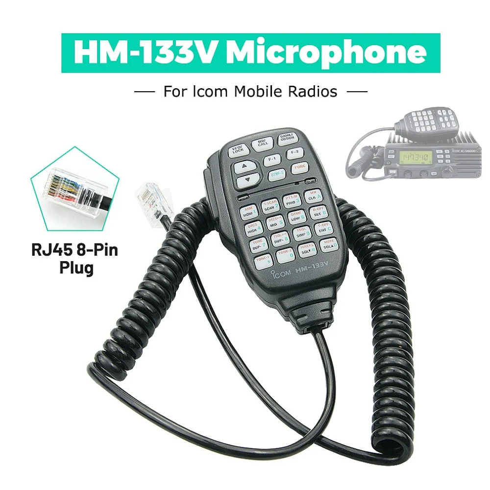 Handheld Speaker Microphone Mic HM-133V  for Icom IC-2200H IC-2800H IC-V8000 IC-208H IC-E208 IC-E282 IC-207H IC-E880 Car Radio