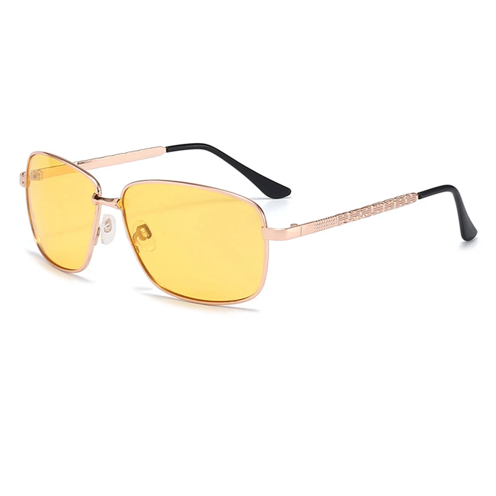 نظارات شمسية مستقطبة صغيرة مستطيلة للرؤية الليلية للرجال والنساء تصميم ريترو أنيق للقيادة والصيد نظارات شمسية صفراء 2025