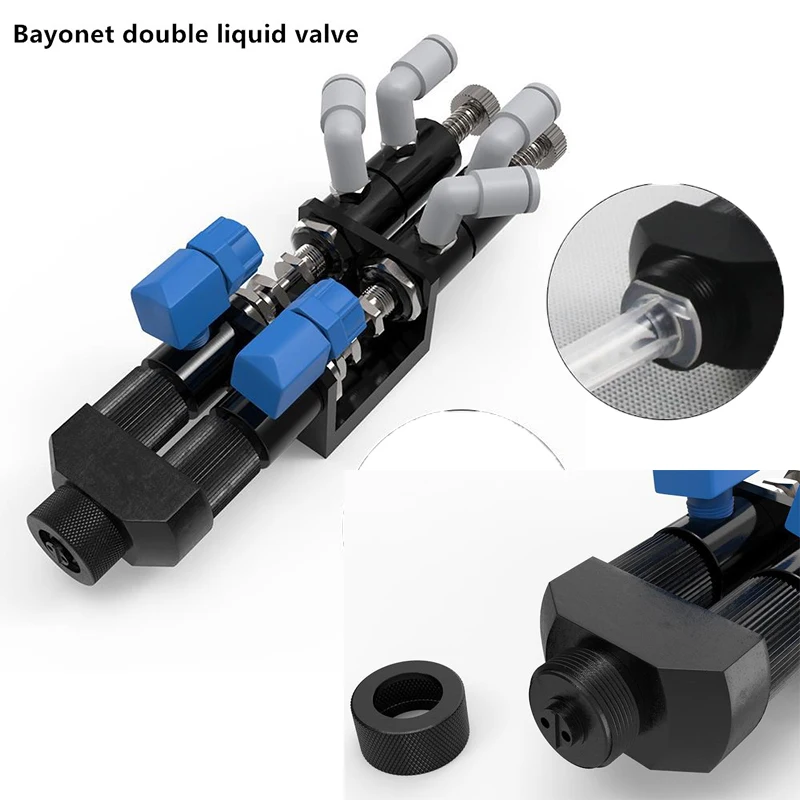 Double-component Suction dispensing Valve Precision Double-liquid Dispensing AB Glue Epoxy Adhesive Valve for fluid dispense