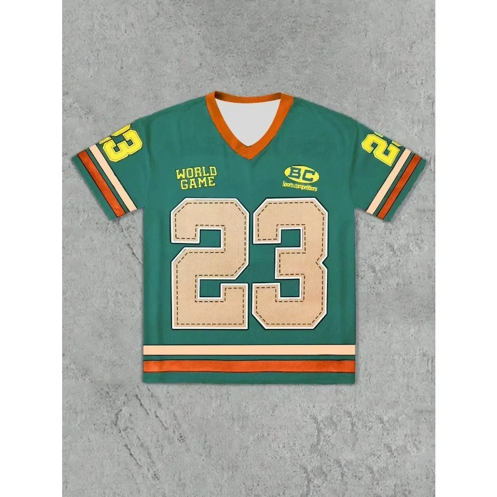 تي شيرت جيرسي شبكي للرجال صيفي مطبوع رقميًا ثلاثي الأبعاد ملابس رياضية هيب هوب لكرة السلة عصرية رائجة البيع