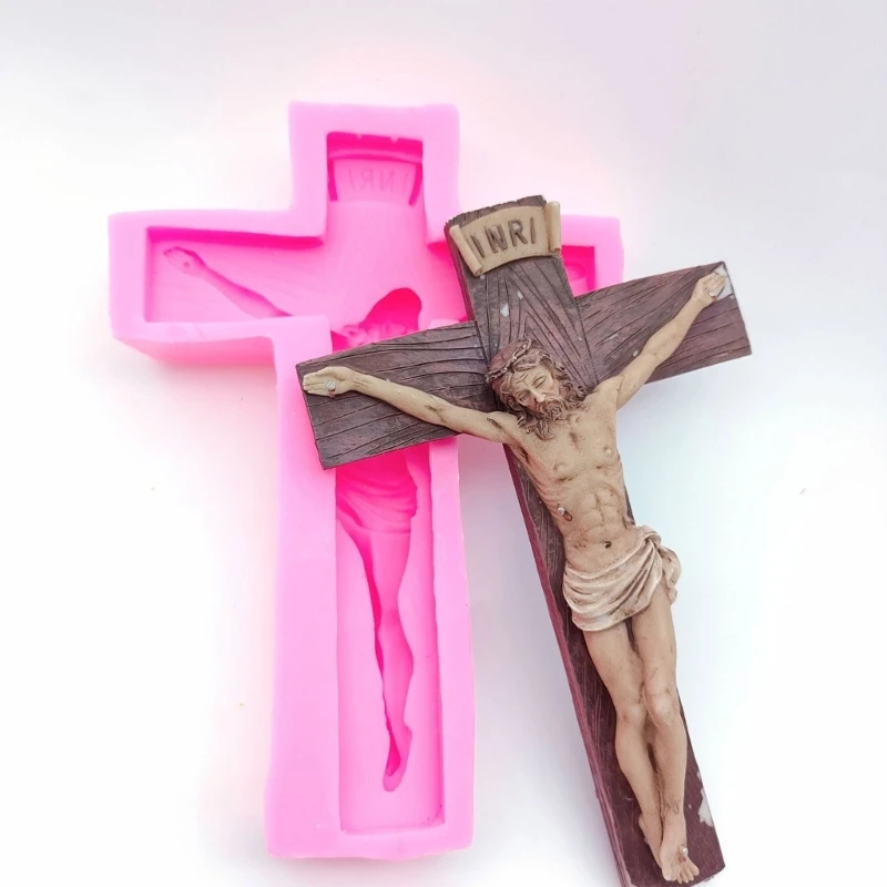 Diy Crucifix Siliconen Mal Muur Opknoping Cross-Hanger Epoxy Hars Mal Home Wanddecoratie Handwerk