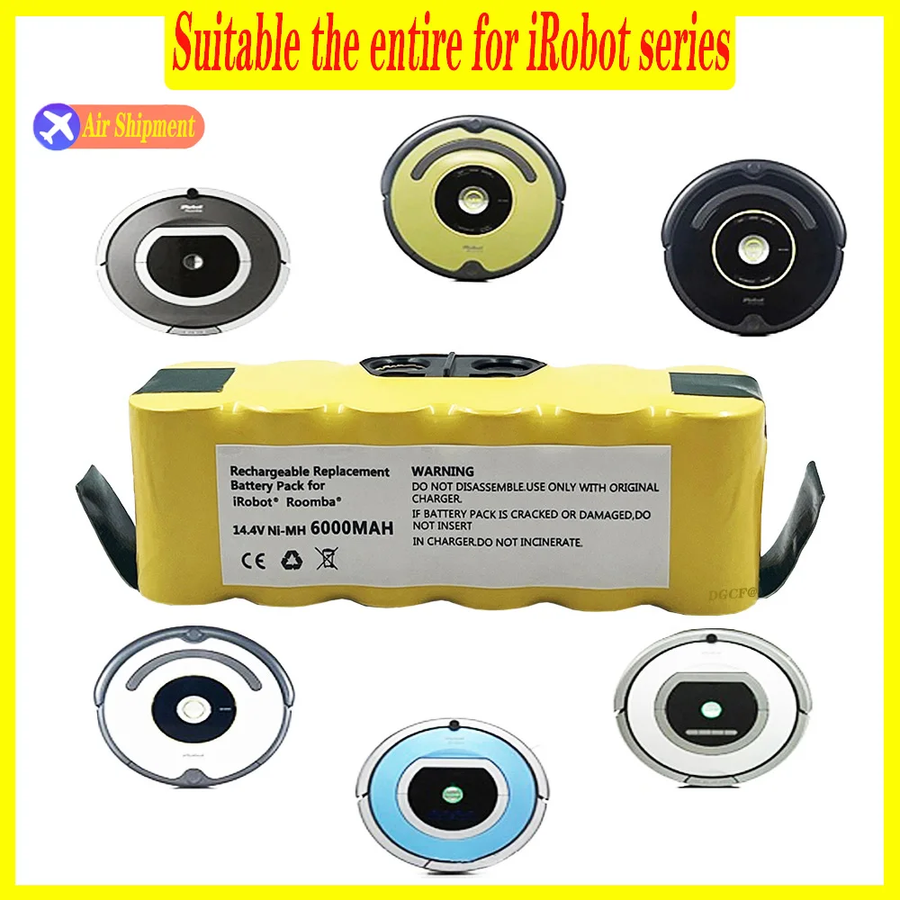 

2026 14.4V 6000mAh NI-Mh Battery for iRobot Roomba 500 600 700 800 Series 555 560 580 620 630 650 760 770 780 790 870 880