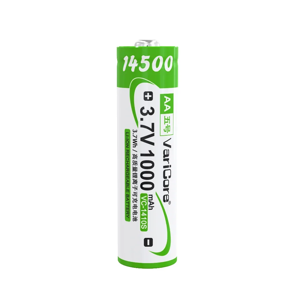 1000mAh 3.7V 14500 Li-ion Rechargeable AA Battery for Flashlight Remote Control Toys, Single Cell Power Pack