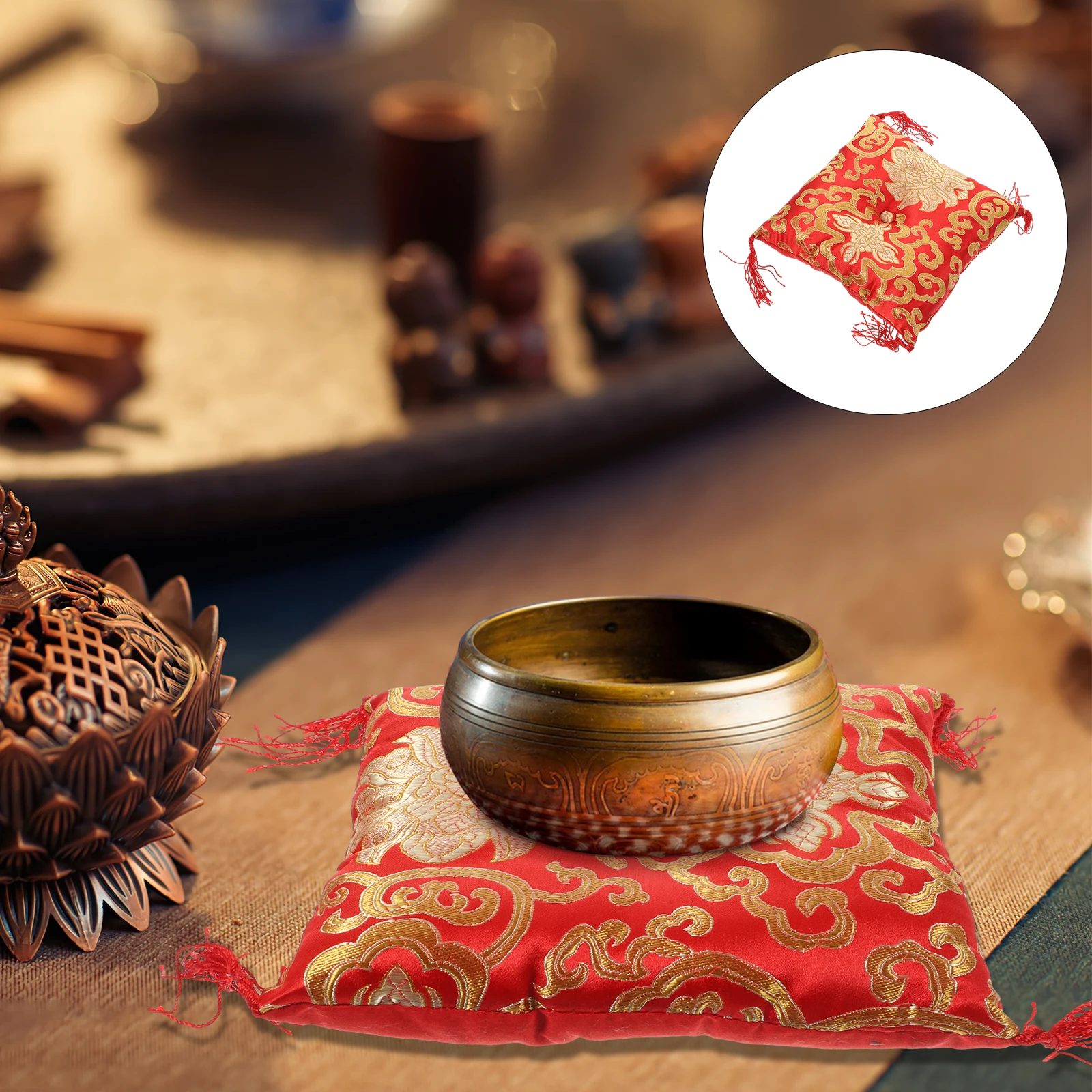 

Singing Bowl Cushion Beautiful Color Comfortable Touch Prevent Bumping Practical Mat Excellent Gift Friends Craft Decoration