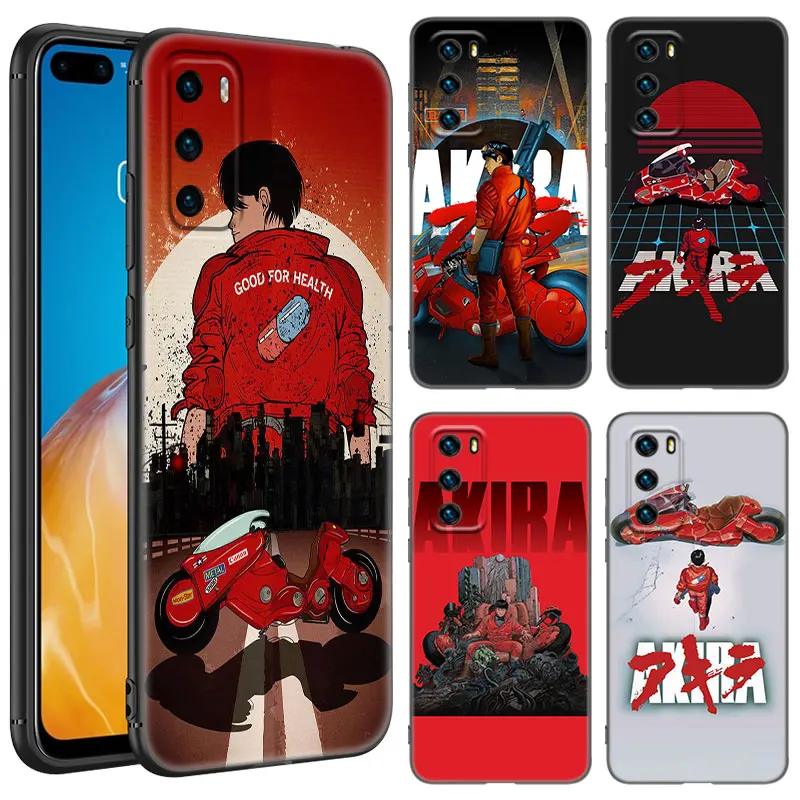 Akira 1988 Film Black Silicone Phone Case For Huawei P10 P20 P30 P40 Lite P50 P60 Art P50E P Smart Z 2018 2020 2021 Pro 2019