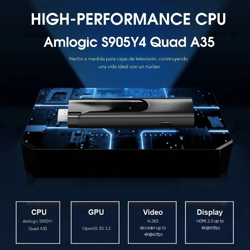 TV Stick S905Y4 high definition 4K 3D dual Wifi language remote control media player smart TV box