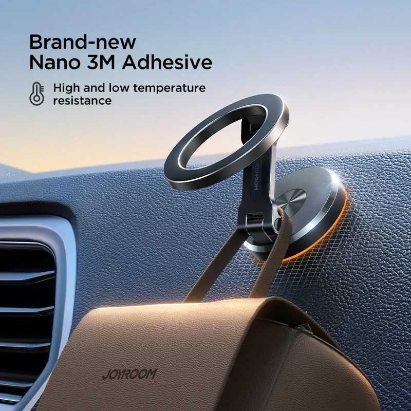 Joryoom Foldable Magnetic Car Phone Holder Universal Strong Magnets Car Phone Mount  For iPhone 15 14 13 Pro Max Samsung Huawei image 3