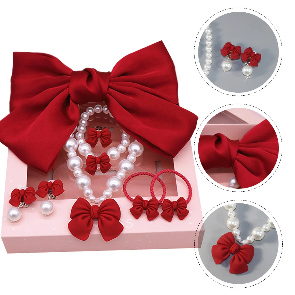 Conjunto de joyería elegante de sirena para niños, collar, pulsera, pendiente, pinza para el pelo, diseño Adorable, trajes fáciles de combinar, cumpleaños y Navidad