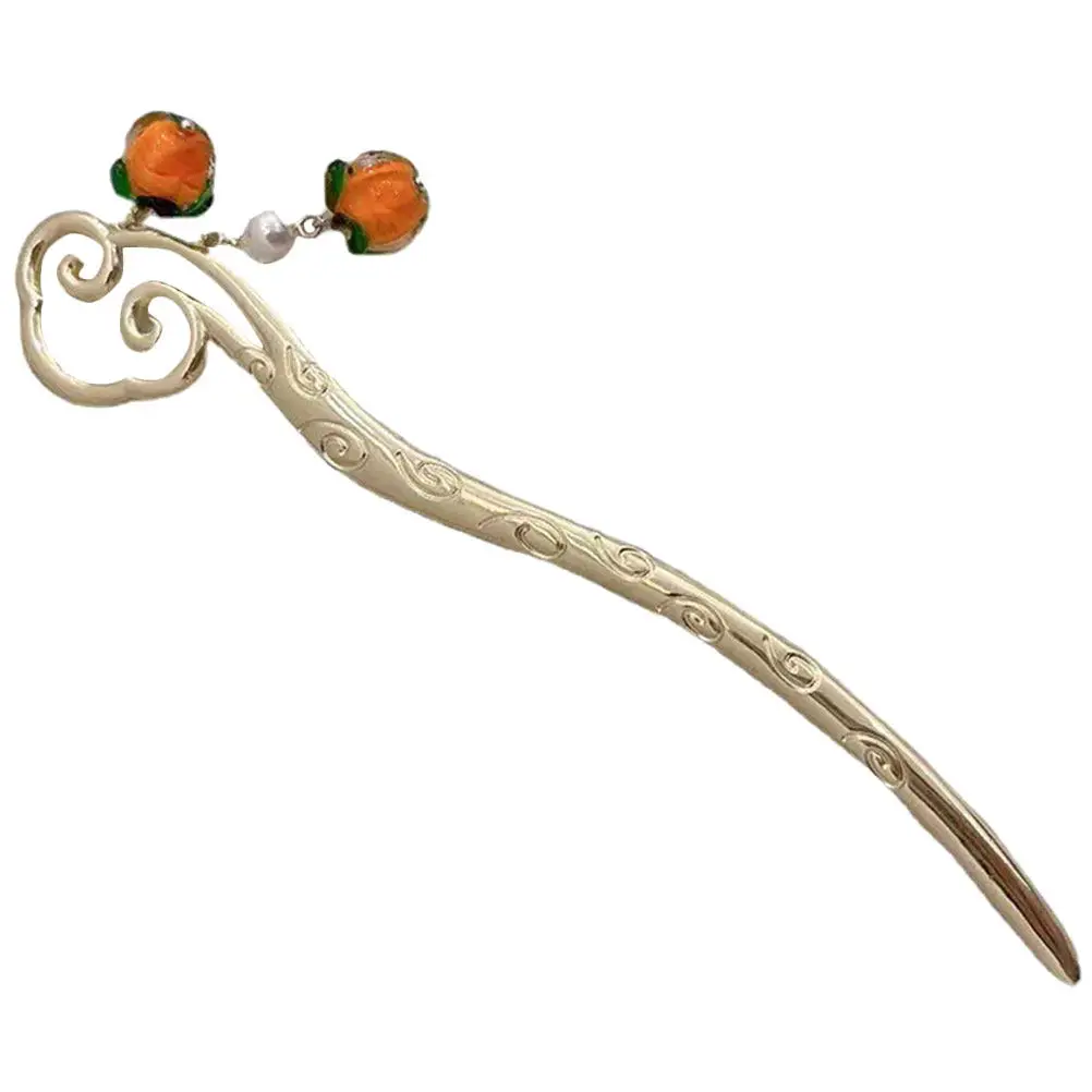 

Chinese Hair Stick Alloy Hair Bun Pin Elegant Dangle Smooth Metal Finish Perfect for Weddings Parties Proms Recitals