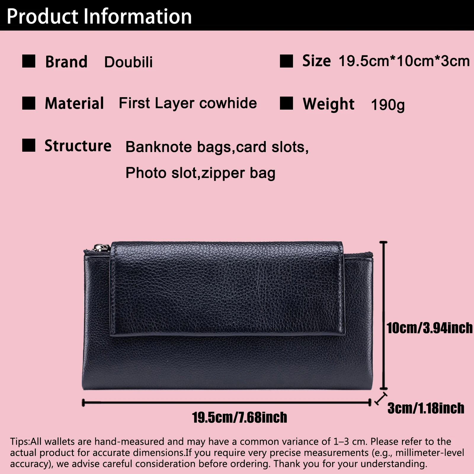 Long Wallets for Women Genuine Cow Leather Fashion Coin Purse New Soft Cowhide Wallet Card Holder Fashion Solid Color Handbag