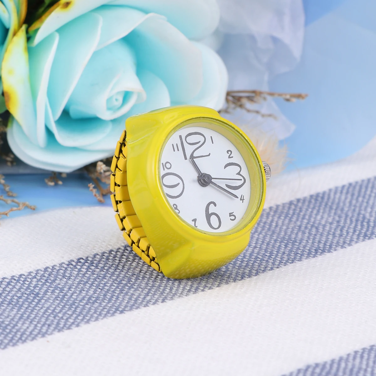 

Кольцо в форме часов Модные мини-часы для s Кольца на палец унисекс Stretch B Винтажные круглые идеальные подарки Туризм Свадебный сотрудников