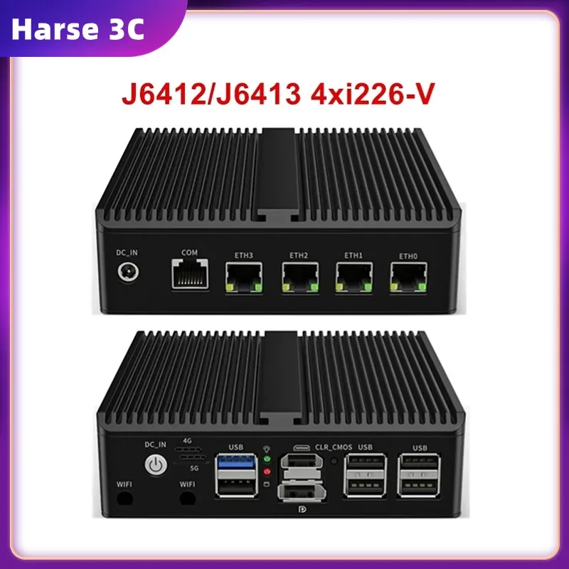 4x Intel i225 i226 2.5G LAN Firewall Soft Router N100 J6413 N5105 NVMe Fanless Mini PC HDMI2.0 DP ESXi Proxmox Home Server