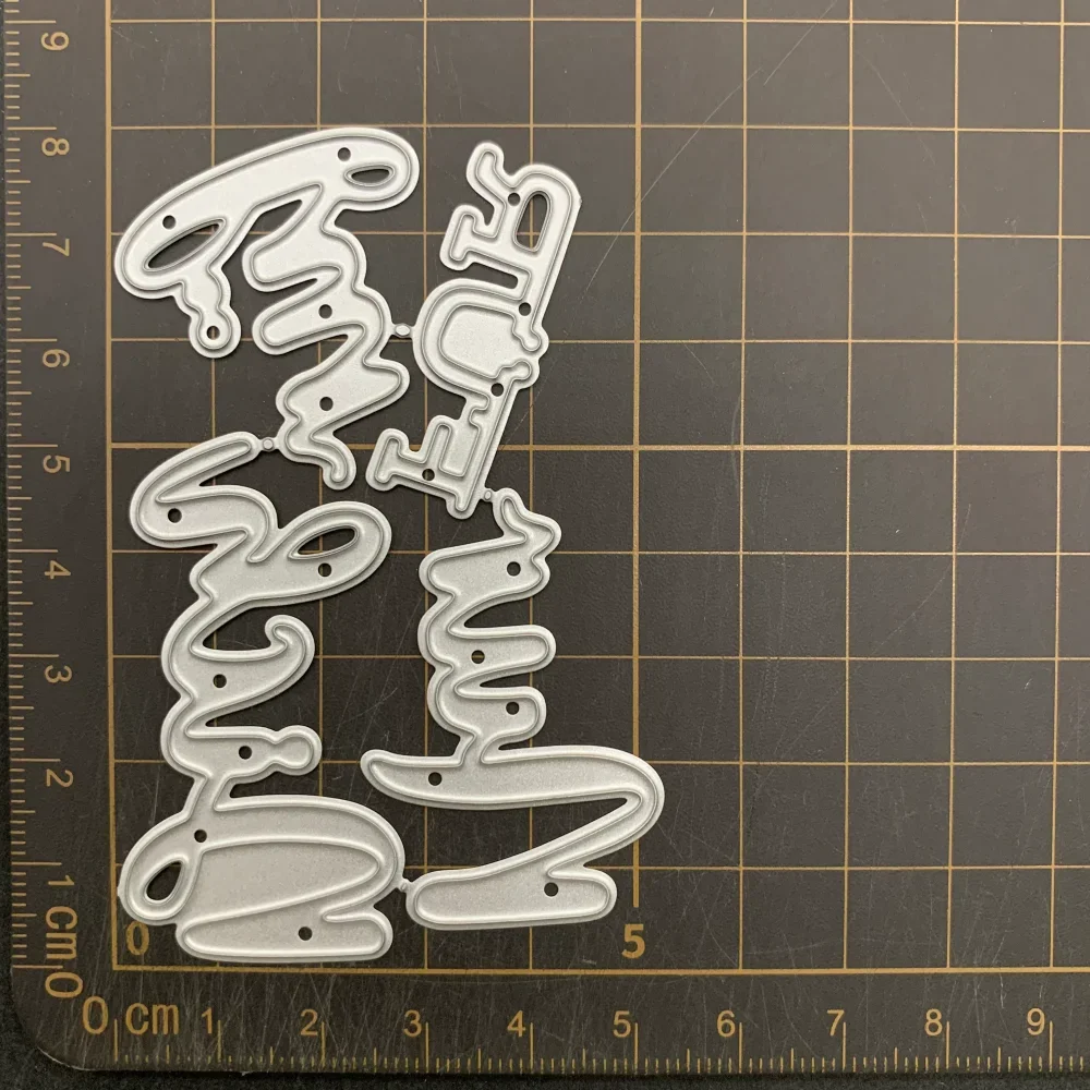 Metal Cutting Dies Cursive Handwritten Sentiment Word Die Cuts Scrapbooking Junk Journal Paper Craft