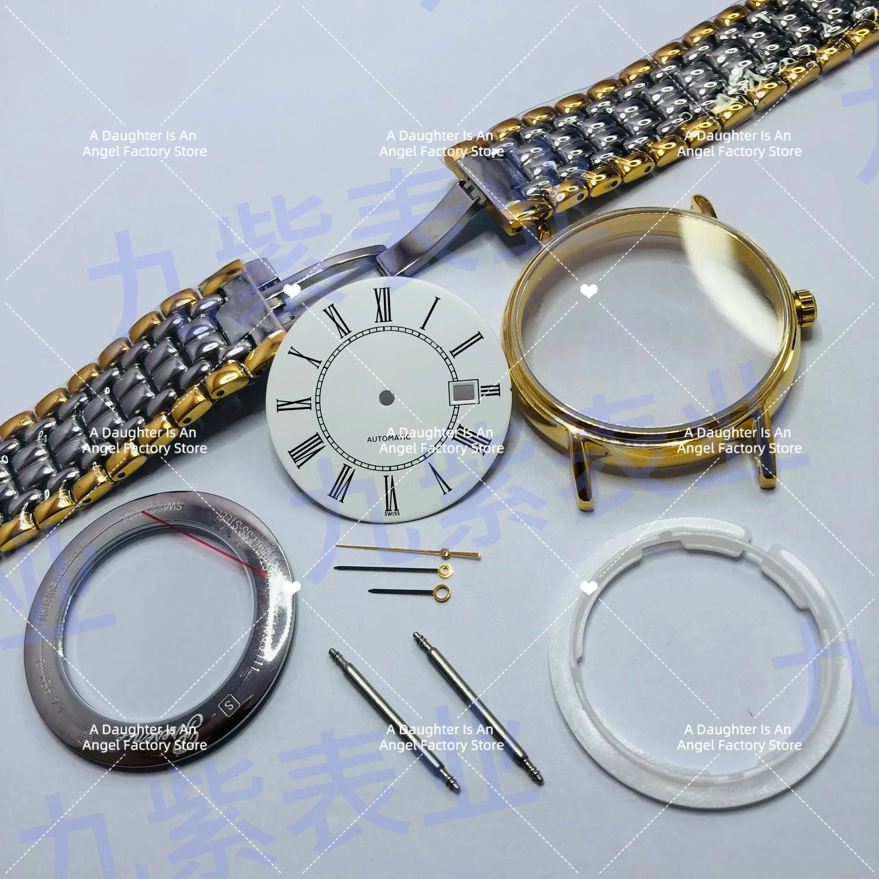 Suitable for 2892 Movement Case, Case Accessories, Full Set of Wave Case, Sapphire Mirror, Stainless Steel Case.