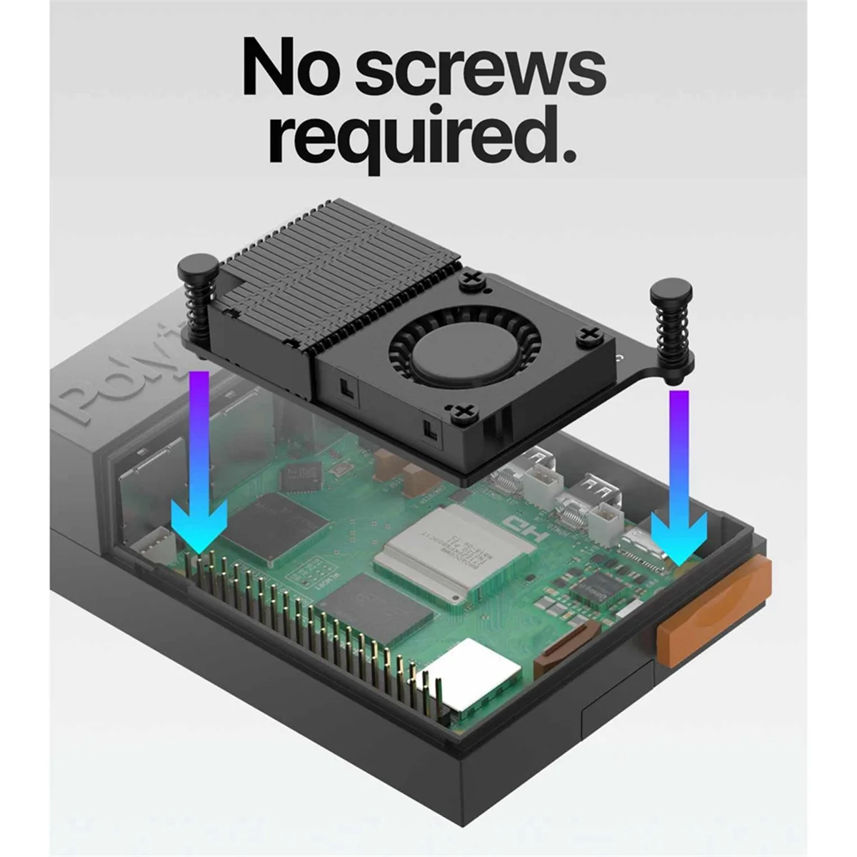 Étui ATP-ForRaspberry Pi 5 avec refroidisseur actif conception de protection améliorée assemblage facile noir