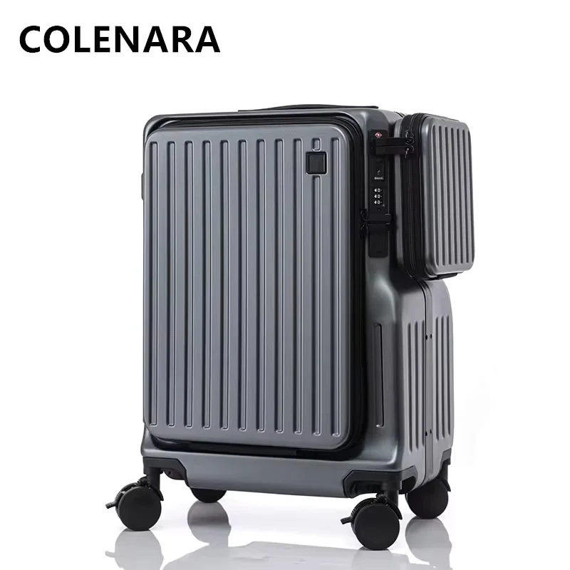 COLENARA Cabin Suitcase Multifunctional Boarding Box 20 Inches Student ABS + PC Trolley Women's Universal Wheel Rolling Luggage