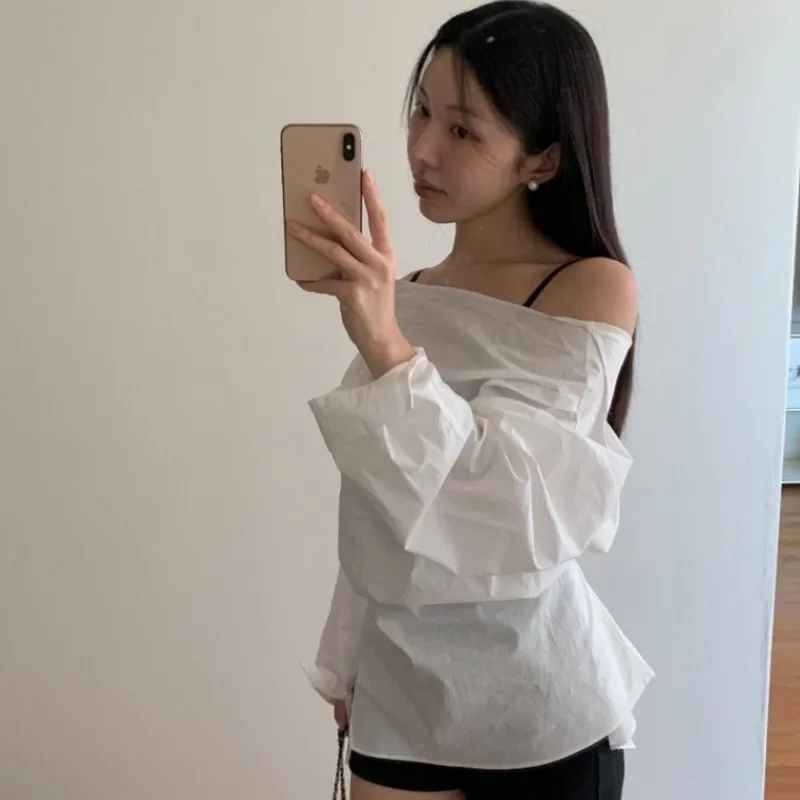 

2025 spring new product French chic design temperament design sense positive and negative wear loose lace-up waist long-sleeved