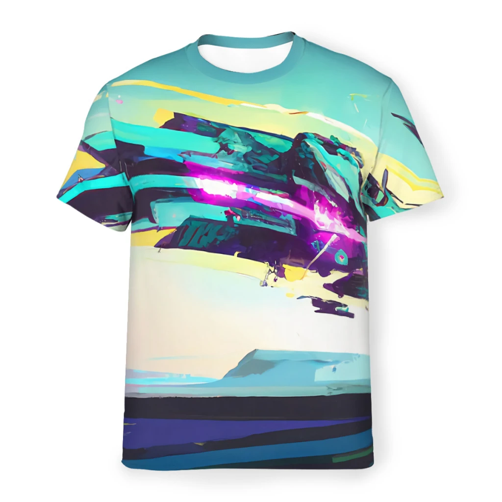 

Boost Inspired Game Abstract Painting Style Polyester TShirt Wipeout Top Quality New Design Thin T Shirt Short Sleeve