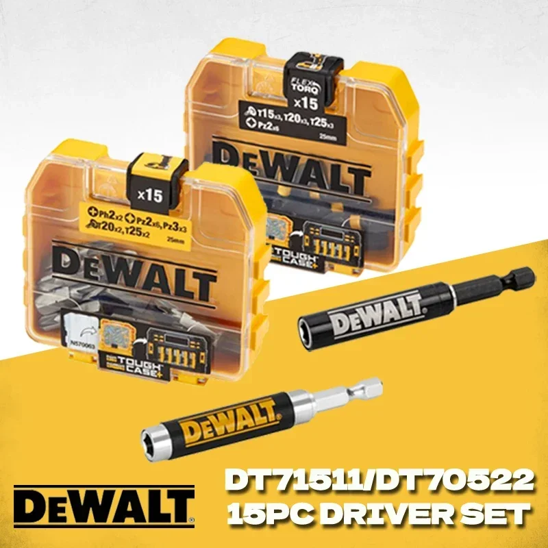 DEWALT 16 Sets Kit Screwdriver Drill Bits and Telescopic Magnet Holder Inserts with 25mm Power Tool Accessories DT71511 DT70522