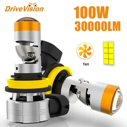 DriveVision H7 H18 Led Lens H11 H8 H9 Led Projector 9005 9006 9012 Car Headlight Mini Lens Projector Fog Light RHD
