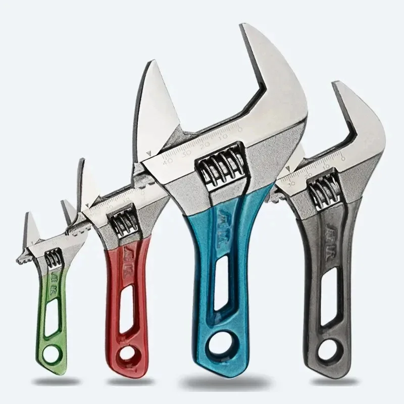 Llave Inglesa Corta Ajustable, Ideal para Espacios Reducidos, con Mordazas Anchas para Fontanería de Arcnex