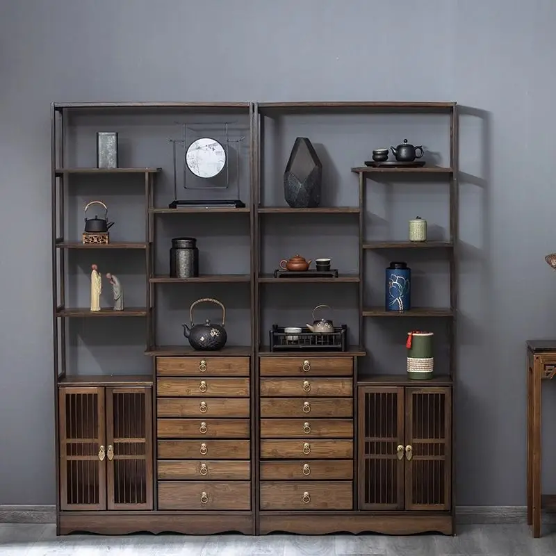 Bogu rack floor-to-ceiling antique Pu'er multi-layer tea rack tea cabinet shelf cabinet Duobao Pavilion storage