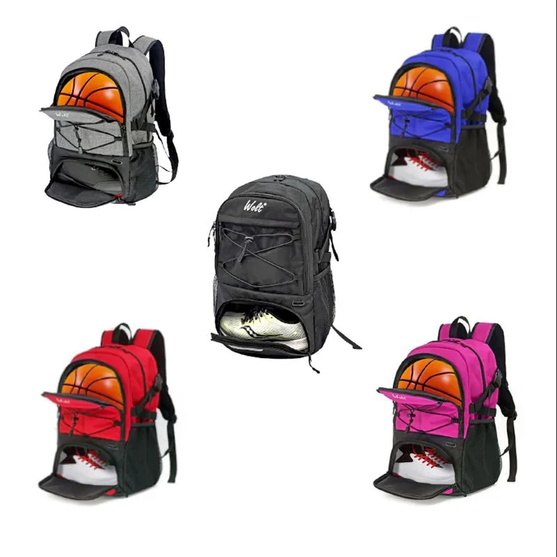 Professional Basketball Backpack Large Sports Bag with Separate Ball Holder & Shoes Compartment Basketball Soccer Accesssory