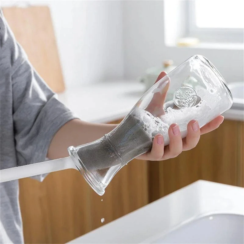Spazzola in spugna con manico lungo forniture per la pulizia della cucina spazzola per la pulizia delle bottiglie tazze per birre strumento da cucina pulito per brocca