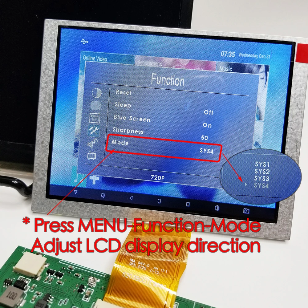 5 Inch ZJ050NA-08C 640*480 TFT LCD Screen Display Monitor Navigator HDMI+VGA+2AV Control Driver Board Kit Replacement AT050TN22