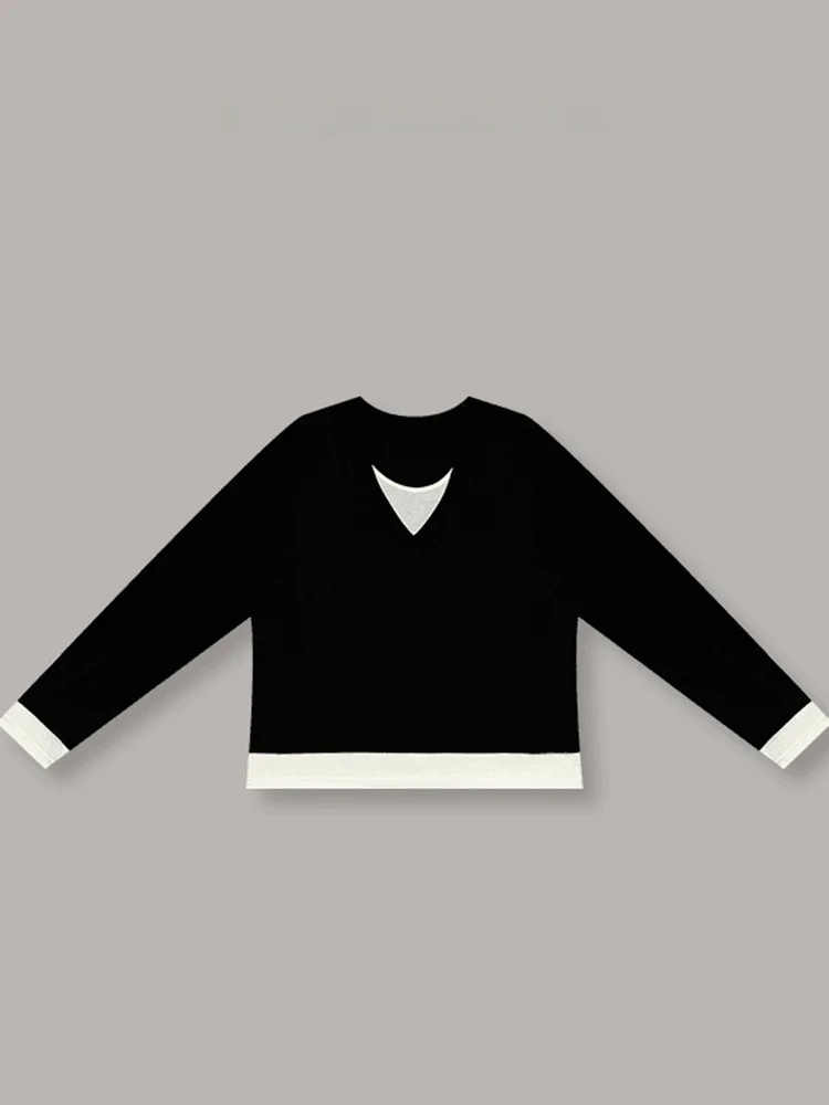 

Новый женский вязаный свитер с V-образным вырезом, свободного кроя, с длинными рукавами, из шерсти, для осени и зимы, комфортный базовый слой