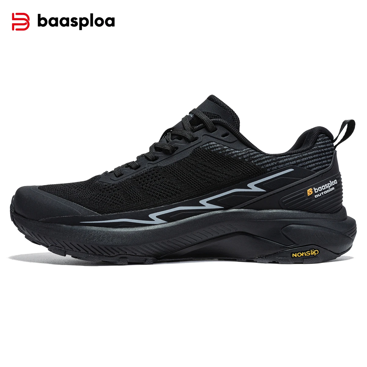 Baasploa Men Outdoor Sports Shoes Casual Breathable Anti-Slip Wear-Resistant Sneakers Male Fashion Lightweight Running Shoes